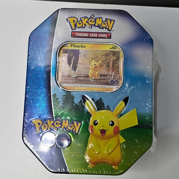 Pokémon Trading Card Games: Pokemon Go Shallow Tin - Pikachu NWT - Picture 1 of 6